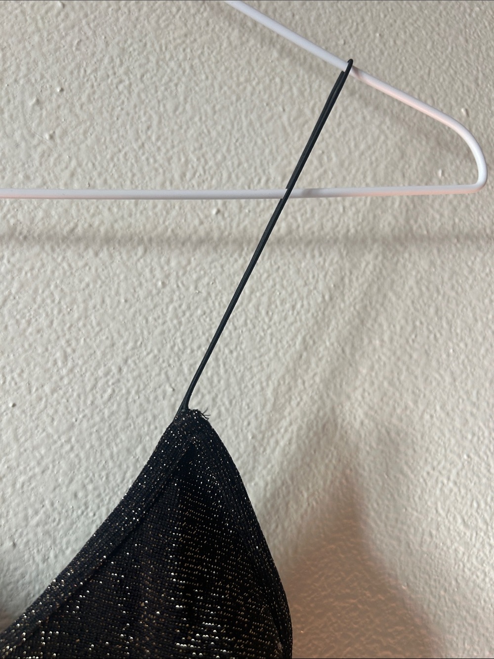 Intimately Free People - Black Sparkle V-Neck Spaghetti Strap Cropped Tank Top - Picture 4 of 6